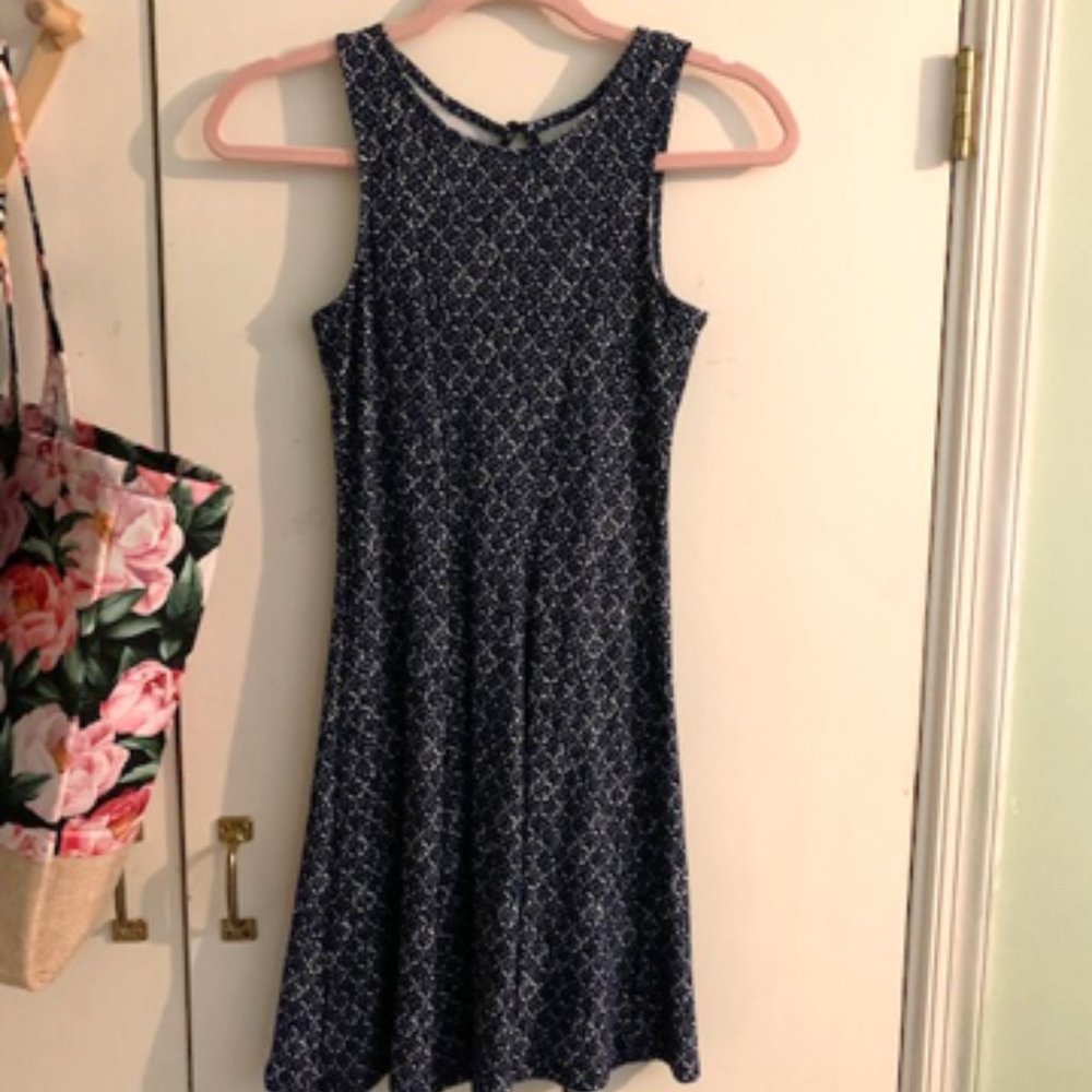 Blue and White Pattern Dress